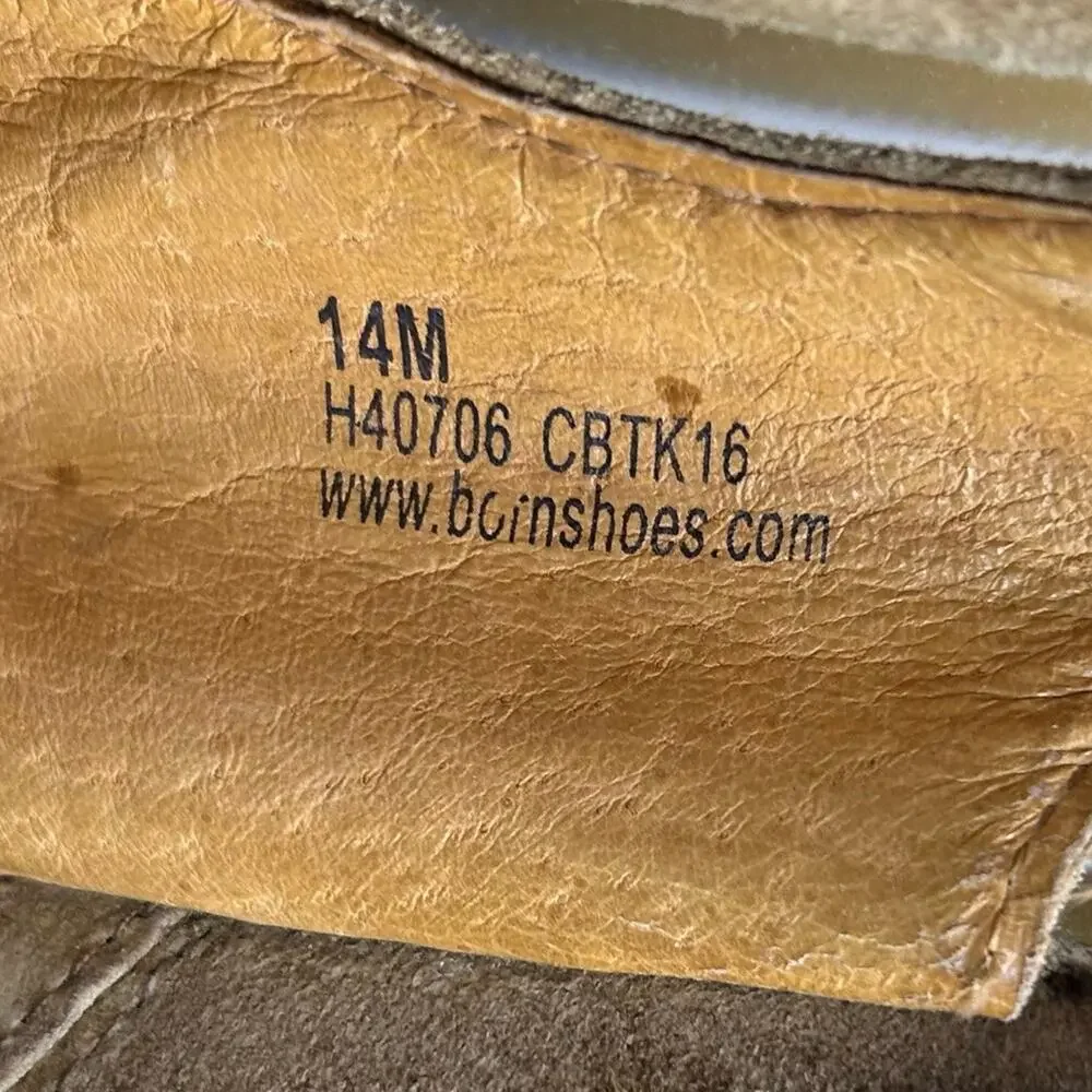Born Men’s Dilon Joshua tan suede fisherman sandals. Size 14